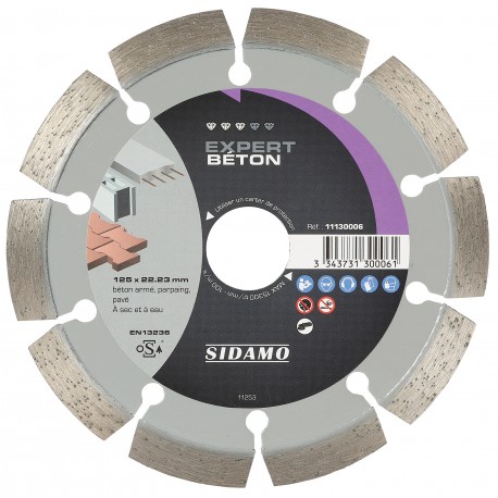 DISQUE DIAMANT EXPERT BÉTON D. 125 x 22,23 x H 10