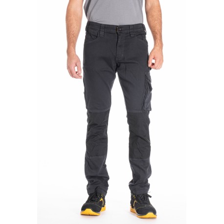 Pantalon de travail stretch avec emplacement genouillères JOBPROC gris T.46