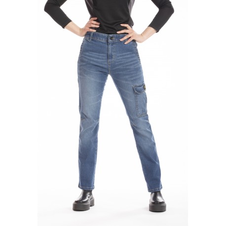Jeans de travail multi poches denim stretch BETTY brossé T.36