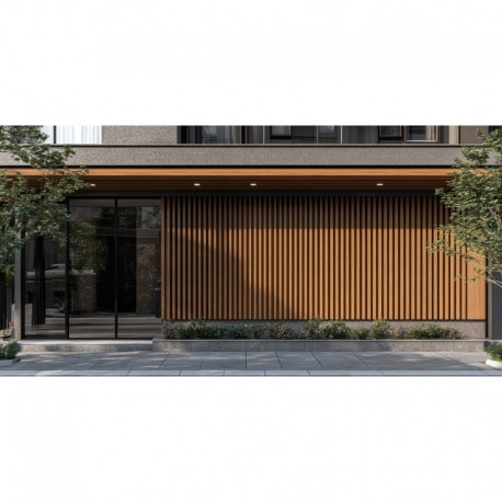 Bardage composite effet faux claire-voie