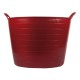 Seau flexible anse plastique rouge
